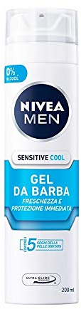 Nivea Men, confezione da rinfrescanti Gel da Barba per gli uomini, 4 X 200 ML Dispenser, Sensitive Cool, 0% alcool