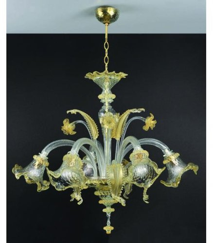 Ca' Venier 5 lights cristal gold