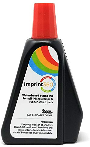 Supply360 AS-IMP125577 - Premium Self-Inking Stamp Ink Refill, Red Ink in 2oz Bottle with Easy to use Drip Spout
