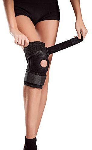 LOREY Hochwertige Kniebandage, Kniestütze aus Neopren mit drei Klettverschlüssen (XL)
