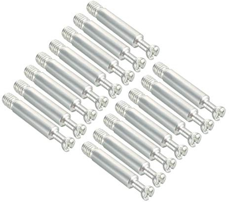 uxcell Furniture Connecting Fitting 6mm Dia Thread Bolts Dowels Screws 15 Pcs