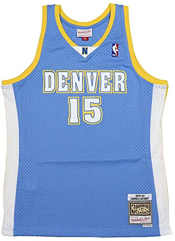 Mitchell & Ness NBA Denver Nuggets Carmelo Anthony Trikot Herren hellblau/gelb, M