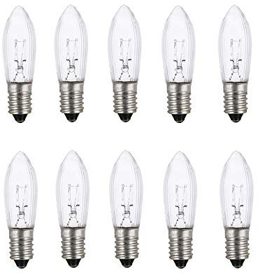 ShuoHui E10 Halogen lampen Ersatzlampen Glühbirnen Topkerze für Lichterkette 14V 3W 3000K 10 Stück