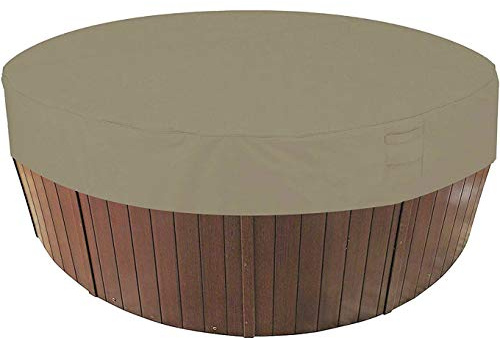 Asiacreate Abdeckung für Whirlpool, rund, wasserdicht, 200 x 30 cm, Beige