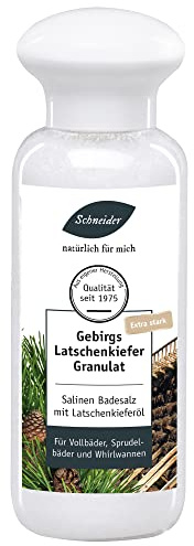 Saunabedarf Schneider - Salinen-Badesalz Gebirgslatschenkiefer Granulat, Salz für Badewanne, Vorbeugung Gelenkbeschwerden 300g