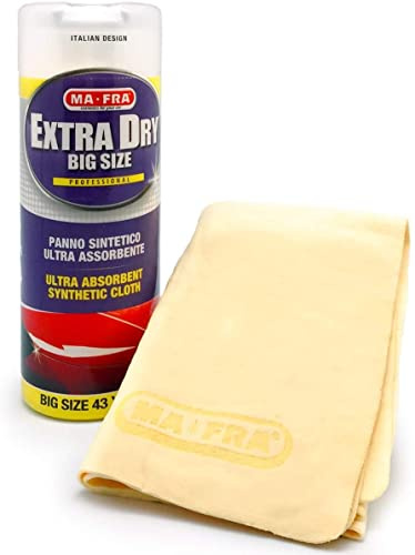 3X Mafra, Extra Dry, Panno Scamosciato Sintetico, per Carrozzeria e Vetri Esterni dell'Auto, con Elevata Assorbenza e Resistenza all'Usura, non Lascia Aloni, Dimensioni 43x32cm