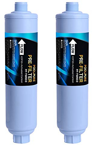 POOLPURE Garden Hose End Pre Filter for Pool, Hot Tub, Spa, Greatly Reduces Chlorine, Heavy Metals, Odor, Fits Any Standard 3/4 Garden Hose Thread, Up to
