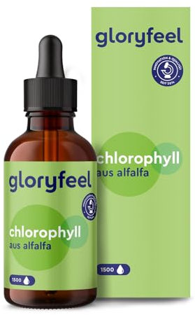 Chlorophyll Tropfen - 50ml flüssig aus reinem Alfalfa - 200mg Liquid Chlorophyll je Tagesdosis - Laborgeprüft, vegan und ohne Zusätze in Deutschland hergestellt