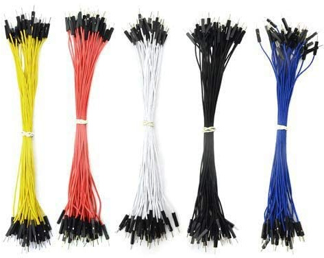 BGTXINGI 150Pcs 5 Colors 1Pin 2.54mm Male to Male Breadboard Jumper Wire PVC Soldering Brushless Motor Double-end Tinning Connector Cable(PCB Jump Circuit Board Cable Wire Set) 200mm