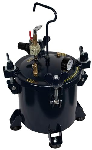 California Air Tools 255C - olla de presión de 2.5 galones para fundición de resina epoxi, tanque de acero recubierto, portátil, azul