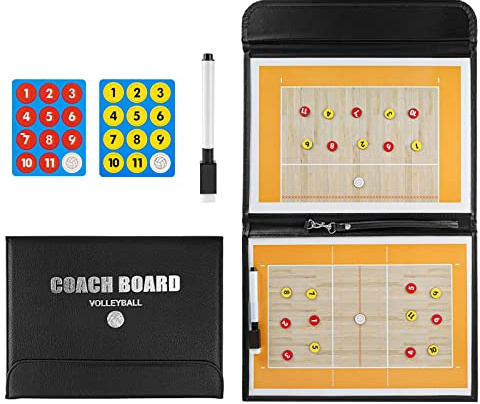 RoseFlower Pizarra Voleibol Entrenador, Pizarra Voleibol con Imanes Lapiceros, Carpeta Tactica Voleibol Magnetica, Pizarra Magnetica Voleibol, Tablero Tactica Voleibol para Entrenadores y Arbitros