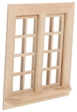 Toyvian Simulation Von Türen Und Fenstern Fenster Machen Puppenhaustür Fenster Für Puppenhaus Mini-hausschmuck Puppenhaus DIY Spielzeug Minifenster 1:12 Hölzern Farblos Kind Lieferungen