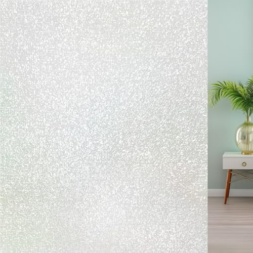 DIFIT Window Film Privacy Film for Glass Windows,Sparkling Frosted Window Films, Opaque UV Blocking Static Cling Decorative Windows Frosting Films for Home Office Bathroom (Gray, 30 x 200cm)