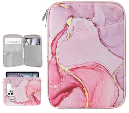 Dadanism 13 Tablet Tasche mit Schultergurt & Griff für iPad Pro 13 M5/M4, iPad Air 13 M4/M3, iPad Pro 12,9, MacBook Neo/Air 13 2026, Galaxy Tab S10+/S9 FE+/S9+ 12,4, Tab P12 12,7, Trübes Rosa