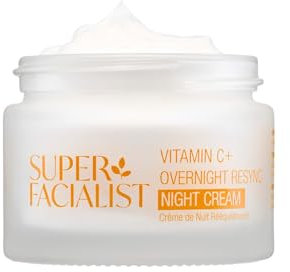 Super Facialist Vitamin C Overnight Resync Night Cream, SleepSmart Complex, Shea Butter, Licorice Extract, Radiant & Youthful Skin, Vegan Friendly, 50ml