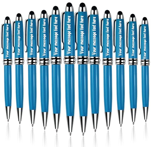 Yastar Penna Personalizzata - Regalo per Laurea, Nozze e Infermiera | Set di 12 Penne Personalizzate con Incisione Nome e Touch Screen, Regalo Elegante di Natale per Ufficio, Confezione da 12