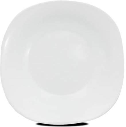 JUANIO Lot de 24 assiette creuse à dessert, plat de service carré en verre - Longueur 23 x Profondeur 23 cm