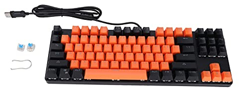 KIMISS Mechanische Gaming-Tastatur, 87 Tasten, 9 Hintergrundbeleuchtungsmodi, Computer, Videospiele, PC-Zubehör, Tastaturen mit Hintergrundbeleuchtung, Ergonomisches Design, Beleuchtet