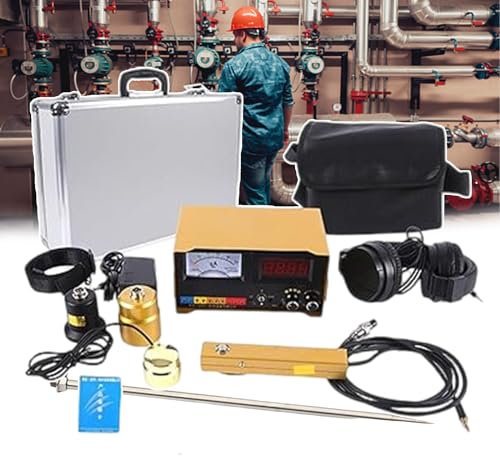 forplubossmmp Detector De Fugas De Agua Subterránea -Detector De Tuberías De Agua Herramienta De Fontanero -con Auriculares, Poste De Escucha, Mango del Sensor -Detector De Fugas De Tuberías De Agua