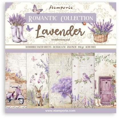 Scrapbooking Small Pad 10 hojas cm 20.3X20.3 (8X8) - Lavanda
