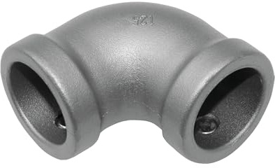 GARDINIA Eckstück für Gardinenstangen mit Ø 25 mm, Serie Industrial Home, Metall, Farbe Silber, 1 Stück