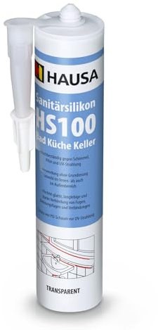 HAUSA Premium Sanitärsilikon anthrazit 24x 310ml HS100 Kartusche für Bad Dusche Küche hochelastisch schimmelresistent wasserdicht UV- und witterungsbeständig Acetat Silikon-Dichtstoff