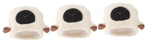 TOYANDONA 3stücke Plüsch Schaf Ohr Hut Für Cosplay Und Fotografie Kostüm-accessoire Für Halloween Weihnachten Und Partys Niedlicher Tiermütze Look Für Erwachsene