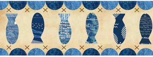 Tapetenbordüren selbstklebend blau 15 x 300 cm, dicke, wasserdichte Wandverkleidung, Bordüren, Heimdekoration, Badezimmer, Küche, Schlafzimmer, Arbeitszimmer, Flur, Fliesen, Dekoraufkleber, 15 x 300 c