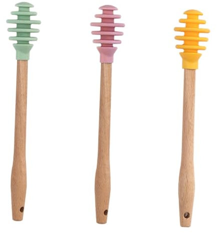 KICHOUSE Silicone Honey Stirring Dippers of Honey Sticks for Stirring Dippers Spoon Rod for and Stir Stick Use