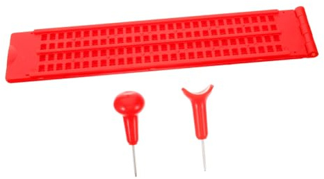 TOBBOMEY 1set Scrittura Braille Con Punteruolo Per Ciechi Tavoletta Accessorio Per Apprendimento Con Penne