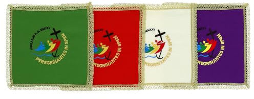 Holyart Palia para cáliz Jubileo 2025 Tejido Vatican Bordado Oro 20x20 cm, Anchura: 19 cm|Altura: 19 cmMarfil