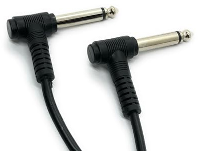 Ome Audio Right Angled 6.35mm Jack to 6.35mm Jack (Male-To-Male) TS Mono Cable For Electric and Bass Guitars, Amplifiers, Keyboards, Synthesizers, Guitar Pedals, Audio Effects Units etc. (1m)