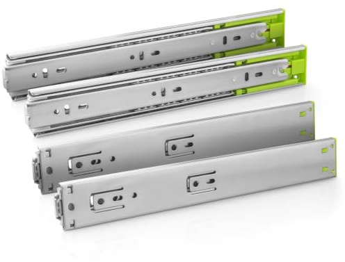 ATM Glissières de tiroir - Coulisses à Billes Push-Open 700 mm - Extension Totale, Charge 40 kg - Rail Tiroir Acier - 4 pcs (2 paires G+D) - 700x12,7x45 mm