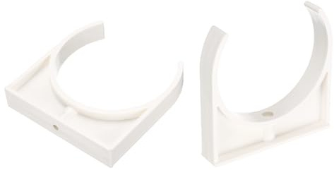 sourcing map 2 Pcs PVC Water Pipe Clamps Clips, 110mm ID U-Shaped Water Pipe Buckles Pipe Tubing Clamps Pipe Support Holder for 4 Water Pipe Tubing Hose TV Trays Hanger Support Tubing, White