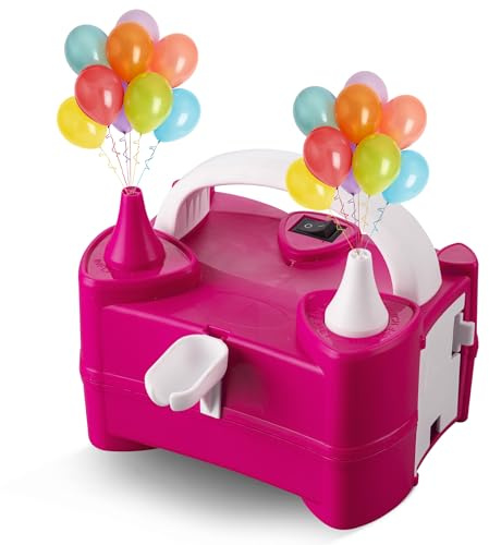 Scott 11 Electric Balloon Pump with Dual Nozzle, Portable Balloon Inflator 220v-240v 600w, Electric Air Pump for Birthdays, Parties, Wedding and Event Decorations