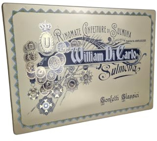 Confetti Il Cubano William Di Carlo - scatola in latta da 500 g - Idee Regalo, prodotto a base di mandorle confettate e ricoperte al rum, cioccolato e cannella. I Famosi Confetti di Sulmona