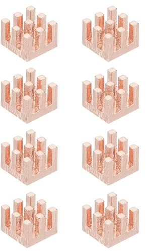 PATIKIL Dissipatore Di Rame 7x7x5mm, 8 Pezzi Dissipatore Radiatore Per Chip CPU Power Transistor FET IC Power Amplifier