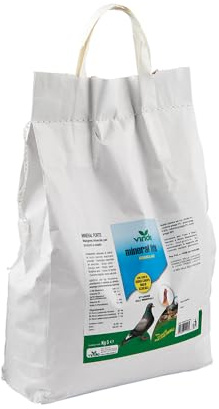VIRIDIA Mineral Forte Granuli 5 kg – Mangime Minerale per Piccioni e Volatili – Con Calcio, Semi e Vitamine A D3 E