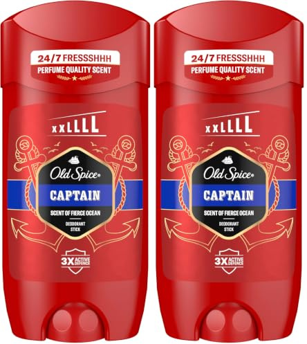Old Spice Captain Deostick für Männer 85 ml, 24/7 Frischhh bei täglicher Anwendung, langanhaltender Duft in Parfumqualität, Schutz vor Gerüchen, Ohne Aluminiumsalze, unsichtbar auf Schwarz und Weiß