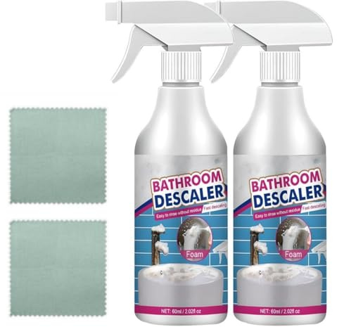 Nettoyant Salle de Bain, Nettoyeur deTaches Têtues,Lessive Liquide,Nettoyant Anti-Calcaire pour Cabine de Douche, Produit d'Entretien Multi-Surfaces Pour WC Toilettes Égout Salle de Bains Nettoyage -
