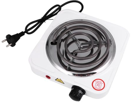 TOYANDONA Estufa Eléctrica Portátil 1000w Control de Temperatura, Quemador de Bobina Espiral, Placa Calefactora de Gran Diámetro, Protección contra Sobrecalentamiento, para Uso Doméstico