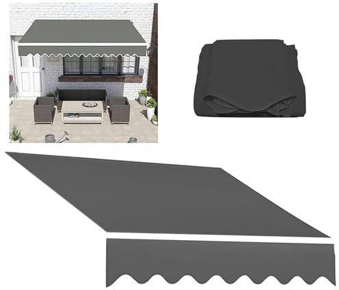 Tessuto di ricambio per tenda da sole, resistente ai raggi UV, impermeabile, in poliestere, per cortile, balcone e negozio, tenda parasole in tela (grigio, 1,5 m), soluzione ombreggiante per esterni