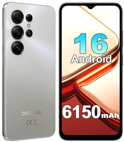 DOOGEE Note 56X Smartphone Android 16 Débloqué, 8,45 mm Ultra Mince et Léger, 24Go+64Go, 6,56 Écran IPS 90Hz, Téléphone Portable 4G, Caméra 8MP+5MP, Batterie 6150mAh, Double SIM, 3,5mm, GPS Gris