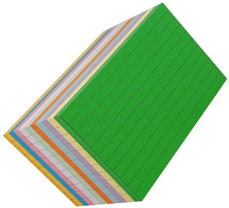 Healeved Cartes Flash Colorées 10 Couleurs 500 Feuilles 110G sans Perforation Fiches Vocabulaire Portables Multifonctions pour Notes Mémos et Listes de Tâches au Bureau L'École