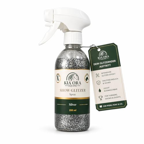 Kia Ora Equine Show Glitzerspray Pferd 250 ml (Silber)