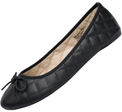 Alpine Swiss Women’s Aster Ballet Flats | Patent Leather Slip-On Shoes | Quilted Pillow Stitch | Rounded Toe | Everyday Comfortable Fashion Footwear BLK 7