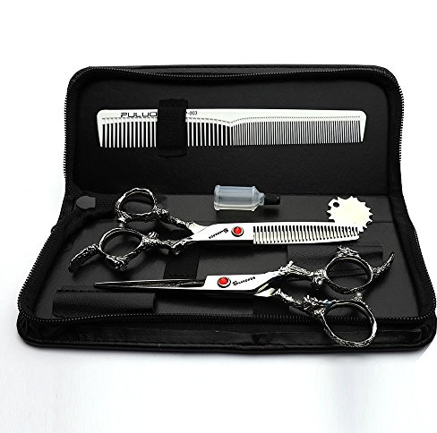 Barber profesional 6 'tijeras de modelado tijeras set y tijeras bolsa y regulador elástico (T)