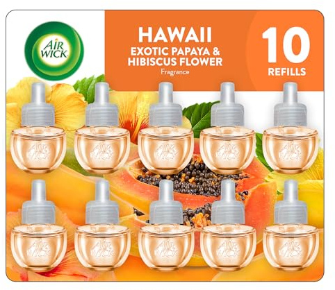 Air Wick Plug in Scented Oil Refill, 10ct, Hawaii, Air Freshener, Eco Friendly, Essential Oils