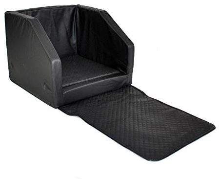 Mayaadi-Home Hundeautositz Beno Hundesitz Hundebett Autokörbchen Autositz Kunst Leder Auto Sitz Wasserdicht Waschbar Sicherheitsgurt Schwarz S- (55x55cm)-Vorne