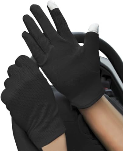 JIAHG Men’s Non-slip Breathable Cycling Driving Gloves Touchscreen Gloves Summer Sun UV Protection Mesh Gloves Sunblock Adult Gloves Quick Dry Outdoor Sports Running Gloves Handswear